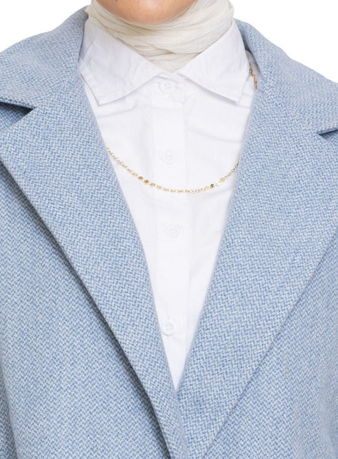 Baby Blue RD - Jacquard Feather Blazer - Khotwh
